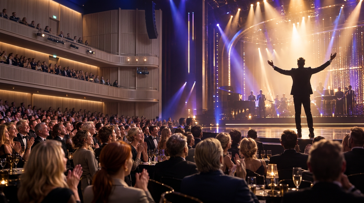 Scenehypnose på scenen foran et publikum